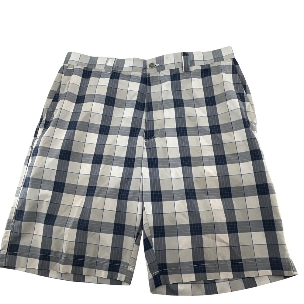 Callaway Men's Plaid Golf Shorts Size 34 Blue Gray‎ White Performance Casual Dad